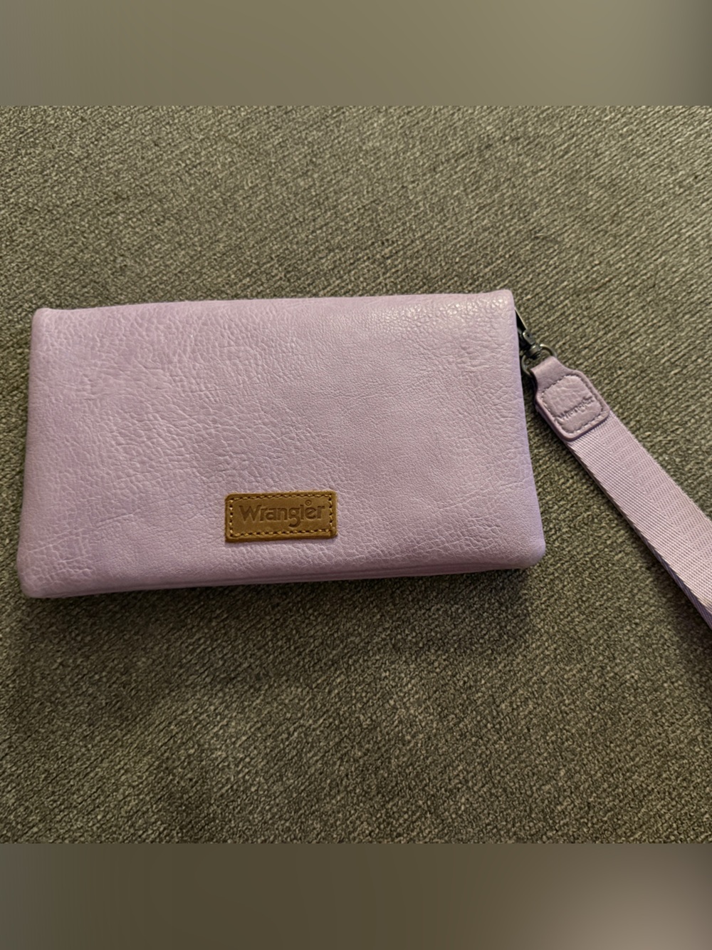 Wrangler Lilac Faux-Leather Wristlet Clutch